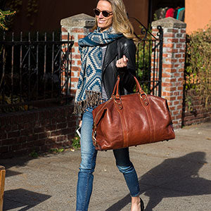 Floto Leather Travel Duffle Bag