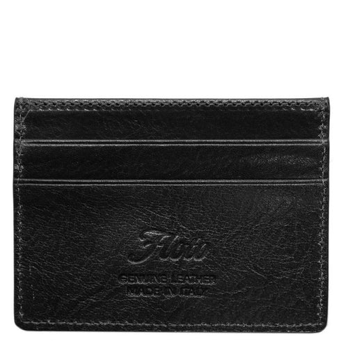 Floto Italian Venezia Leather Credit Card Wallet Black