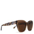 Sunglasses with tortoiseshell frame and brown lenses on a white background