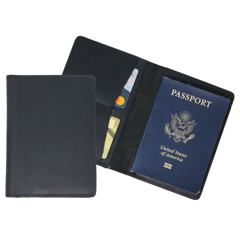 Floto Leather Passport Wallet in Black