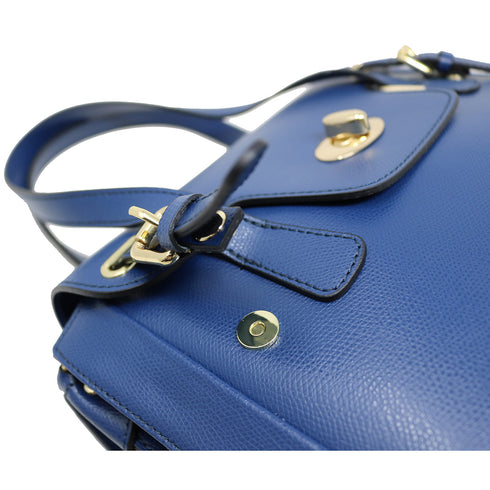 Floto Leather Tavani Handbag Cross Body blue top