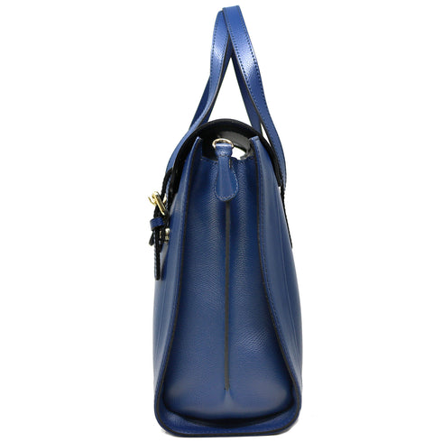 Floto Leather Tavani Handbag Cross Body blue side