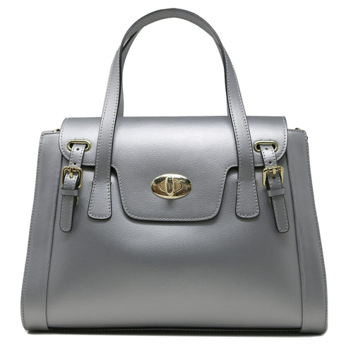 Floto Leather Tavani Handbag Cross Body silver