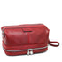 Floto Italian Positano leather drop bottom dopp travel kit bag Tuscan Red