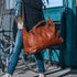 Leather Travel Duffle Bag Roma shoulder strap