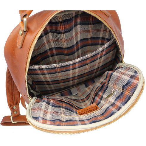 Leather Backpack Floto Italian Corsica Laptop Knapsack Shoulder Bag in Tobacco Brown 7