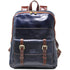 Leather Backpack Floto Italian Sabina Laptop Knapsack Shoulder Bag in Blue and Brown.