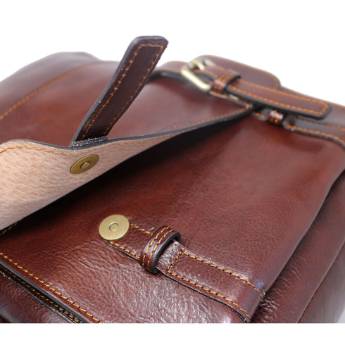 Leather Backpack Floto Italian Sabina Laptop Knapsack Shoulder Bag in Vecchio Brown 6