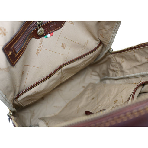 Leather Backpack Floto Italian Sabina Laptop Knapsack Shoulder Bag in Vecchio Brown 8