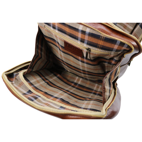 Floto Italian Leather Backpack Venezia satchel knapsack brown 12