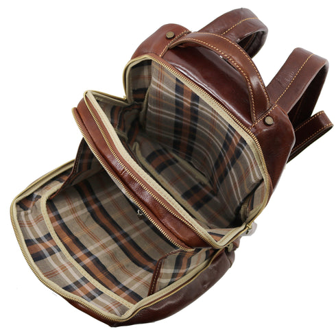 Floto Italian Leather Backpack Venezia satchel knapsack brown 10