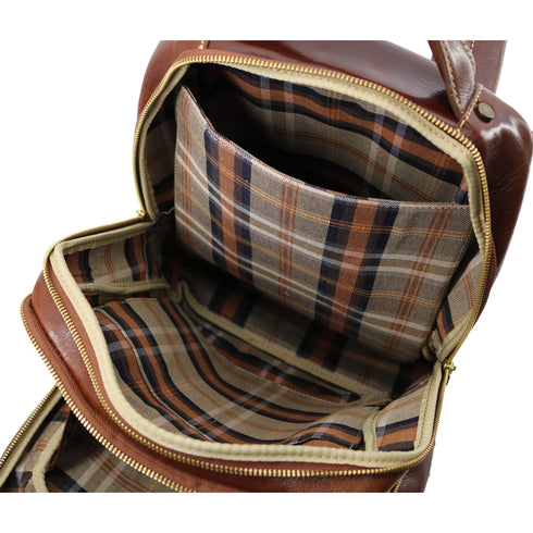 Floto Italian Leather Backpack Venezia satchel knapsack brown 11