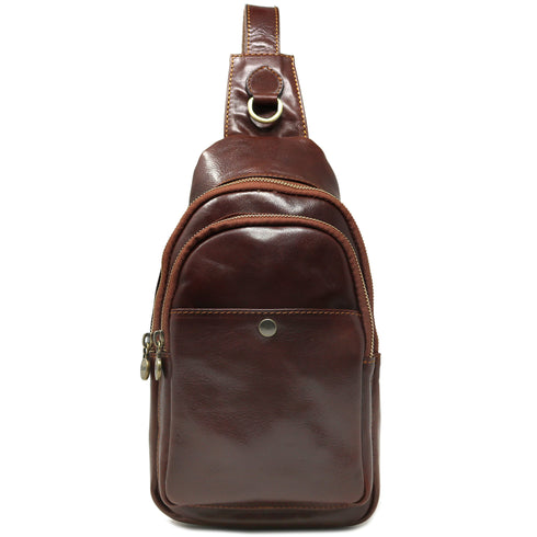 Floto leather shoulder bag crossbody brown