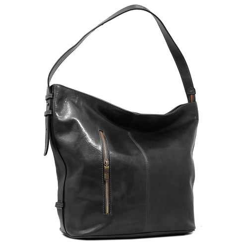 Floto Italian Leather Shoulder Handbag Tote Bag Sardinia black