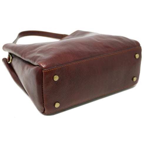 Floto Italian Leather Shopper Handbag Tote Bag Sardinia brown 5