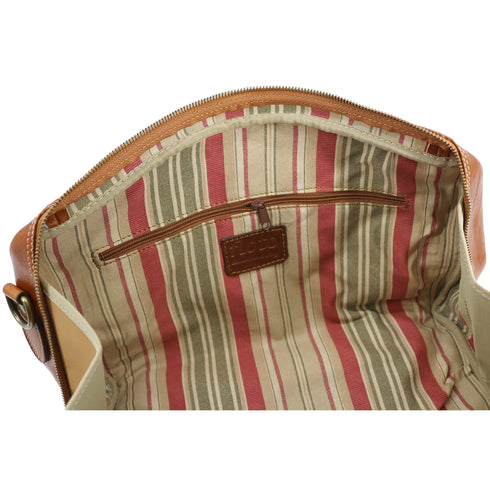 Floto Italian Leather Venezia Mini Duffle Carryon Bag olive honey brown 8