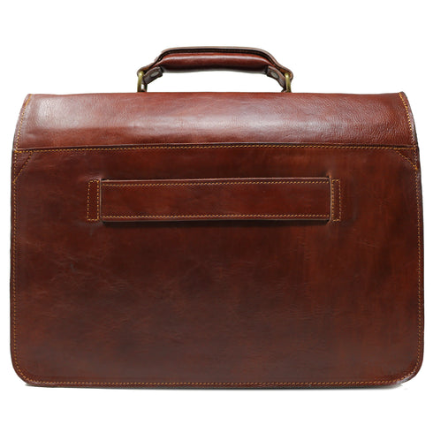 Leather Briefcase Floto Duomo Attache Large Men's Leather Bag brown 5