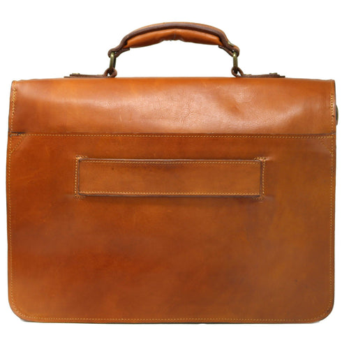 Leather Briefcase Floto Duomo Attache Large Men's Leather Bag olive brown 3