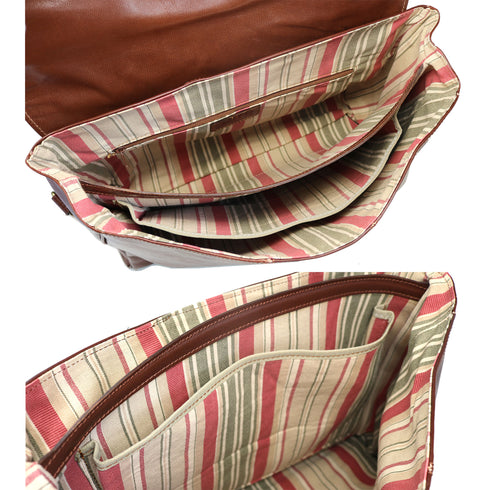 Floto Venezia Leather Laptop Briefcase in Brown 5