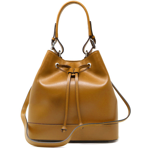 Floto Italian Leather Bag Milano Bucket Women's Shoulder Bag brown