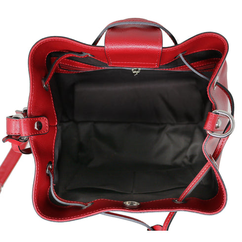 Floto Italian Leather Bag Milano Bucket Women's Shoulder Bag red 5
