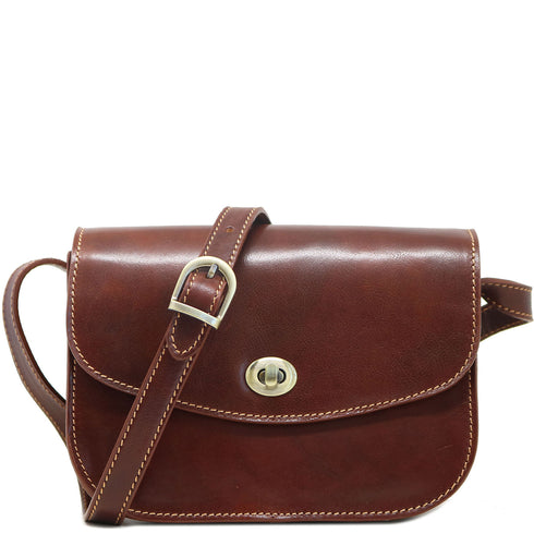 Milano Leather Crossbody Bag in Brown