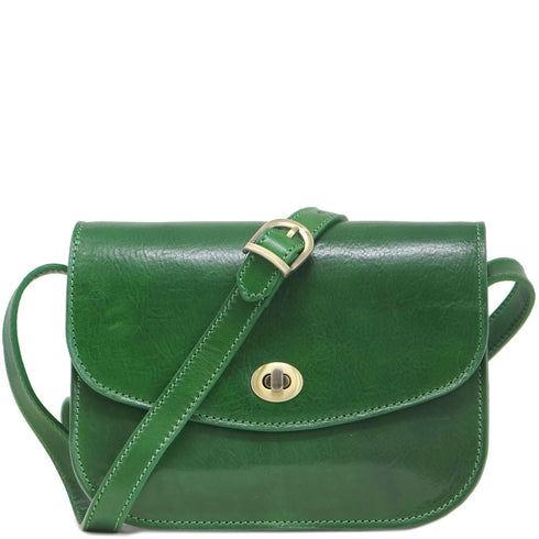 Milano Leather Crossbody Bag in Gree