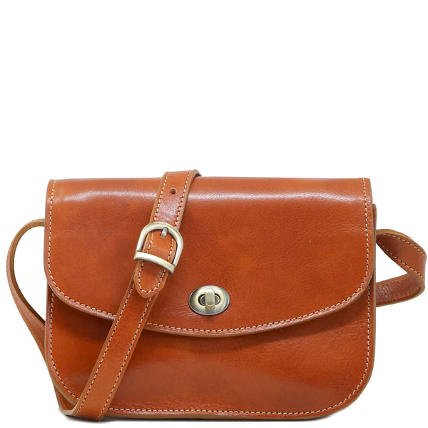 Milano Leather Crossbody Bag in Olive Honey Brown