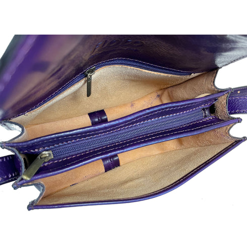 Milano Leather Crossbody Bag in Purple 3