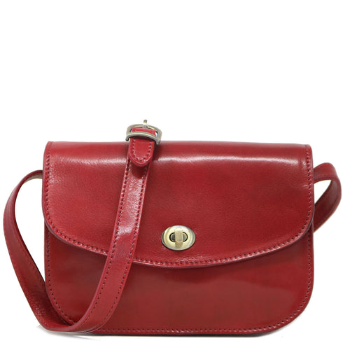 Milano Leather Crossbody Bag in Red