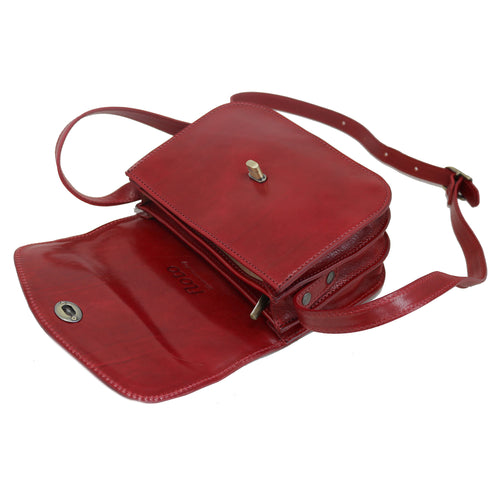 Milano Leather Crossbody Bag in Red 2