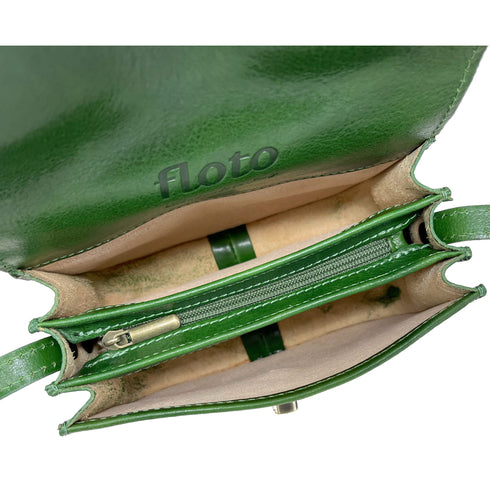 Floto Milano Leather Crossbody Women's Bag in Green