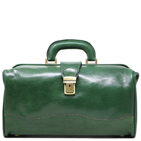 Floto Italian Leather Doctor Style Handbag Top Handle Bag green