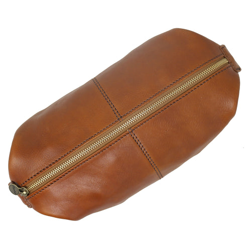 Floto Italian Venezia leather dopp kit toiletry bag brown tobacco 2