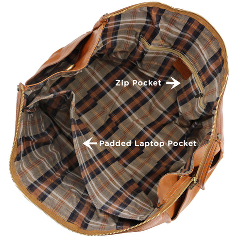 Floto Italian Leather Chianti Duffle Travel Bag Luggage Carryon in Tobacco Brown 8