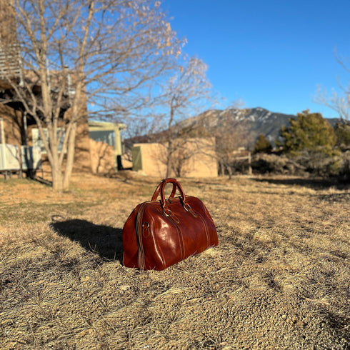 Leather Duffle Cabin Bag Brown Floto Roma 8