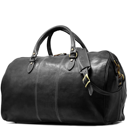 Floto Italian Leather Venezia Duffle Travel Bag Luggage black 2