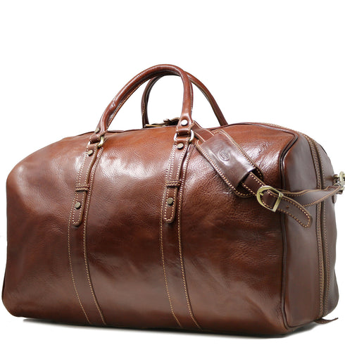 Leather Duffle Bag Floto Venezia Grande angle