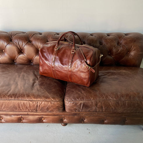 Leather Duffle Bag Floto Venezia Grande brown 12