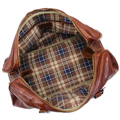 leather drop bottom duffle bag floto venezia brown