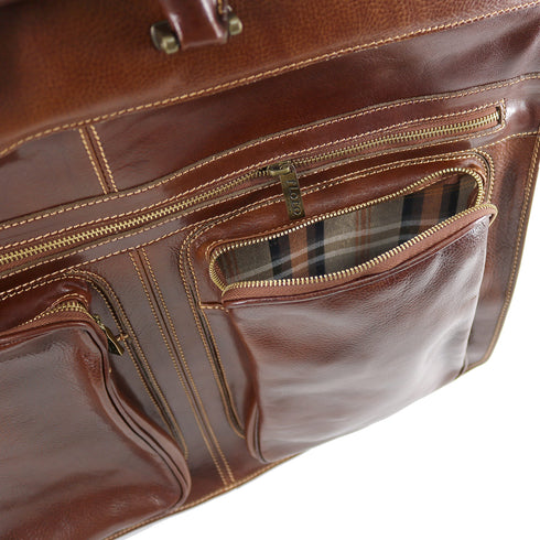 leather garment bag floto venezia brown 5
