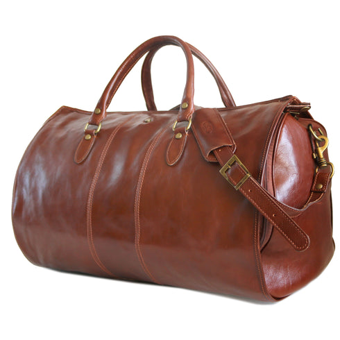 Floto Italian Leather Garment Duffle Bag Suitcase Vecchio Brown - 2