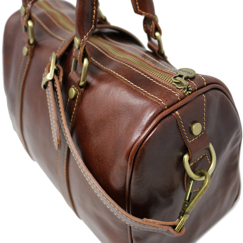 Floto Italian Leather Boston Bag Women's Handbag brown 3