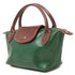 Floto Gattane Green handbag with brown leather accents on a white background