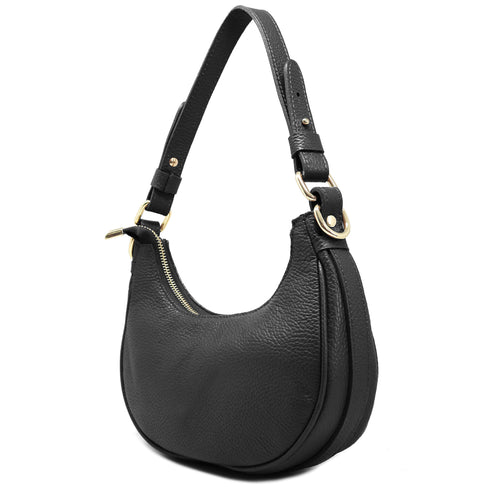 Floto Ragazza leather shoulder bag crossbody handbag black 2
