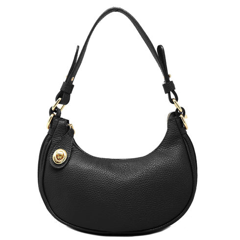 Floto Ragazza leather shoulder bag crossbody handbag black