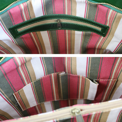 Floto Italian Leather Shoulder Bag Women's Taormina Handbag in Green 3