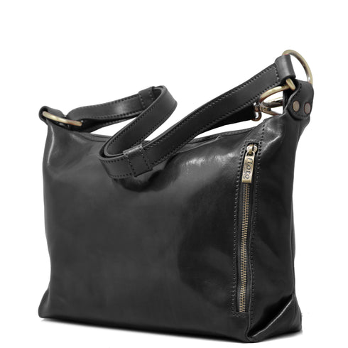 Floto Italian Leather Convertible Cross Body Capri Women's Tots Shoulder bag black