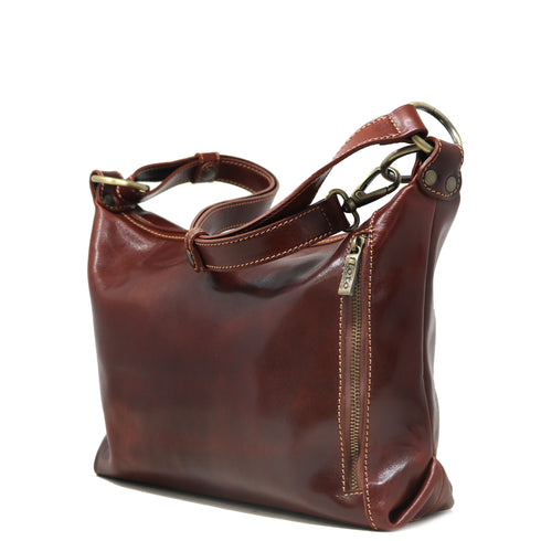Floto Italian Leather Convertible Cross Body Capri Women's Tots Shoulder bag brown