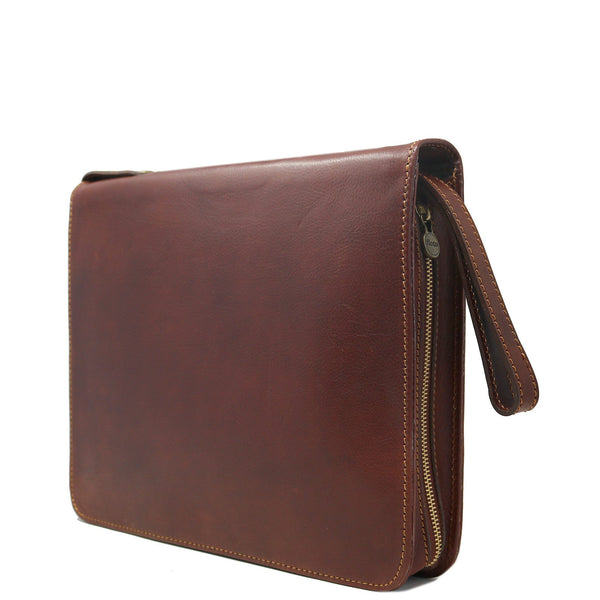 Venezia leather laptop portfolio case bag in brown 5
